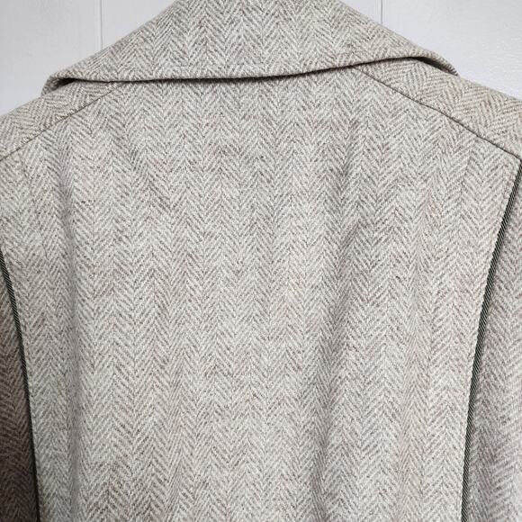 Vintage Alorna Wool Herringbone Coat Classic Double Breasted Overcoat Old Money - Picture 14 of 14